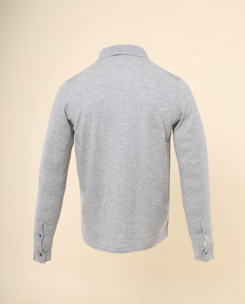 Casaco de Malha em Cinzento Claro