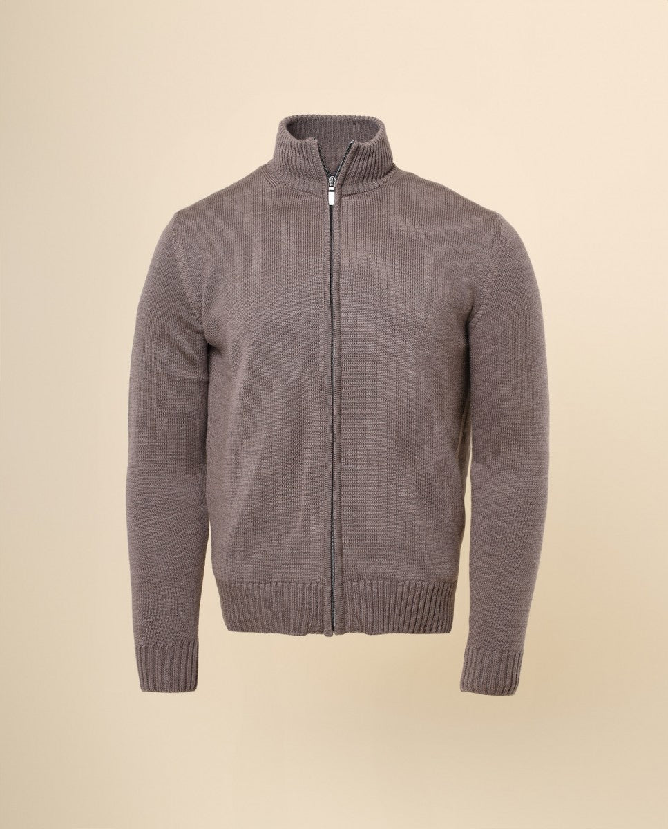 Light Brown Cardigan 100% Merino Wool
