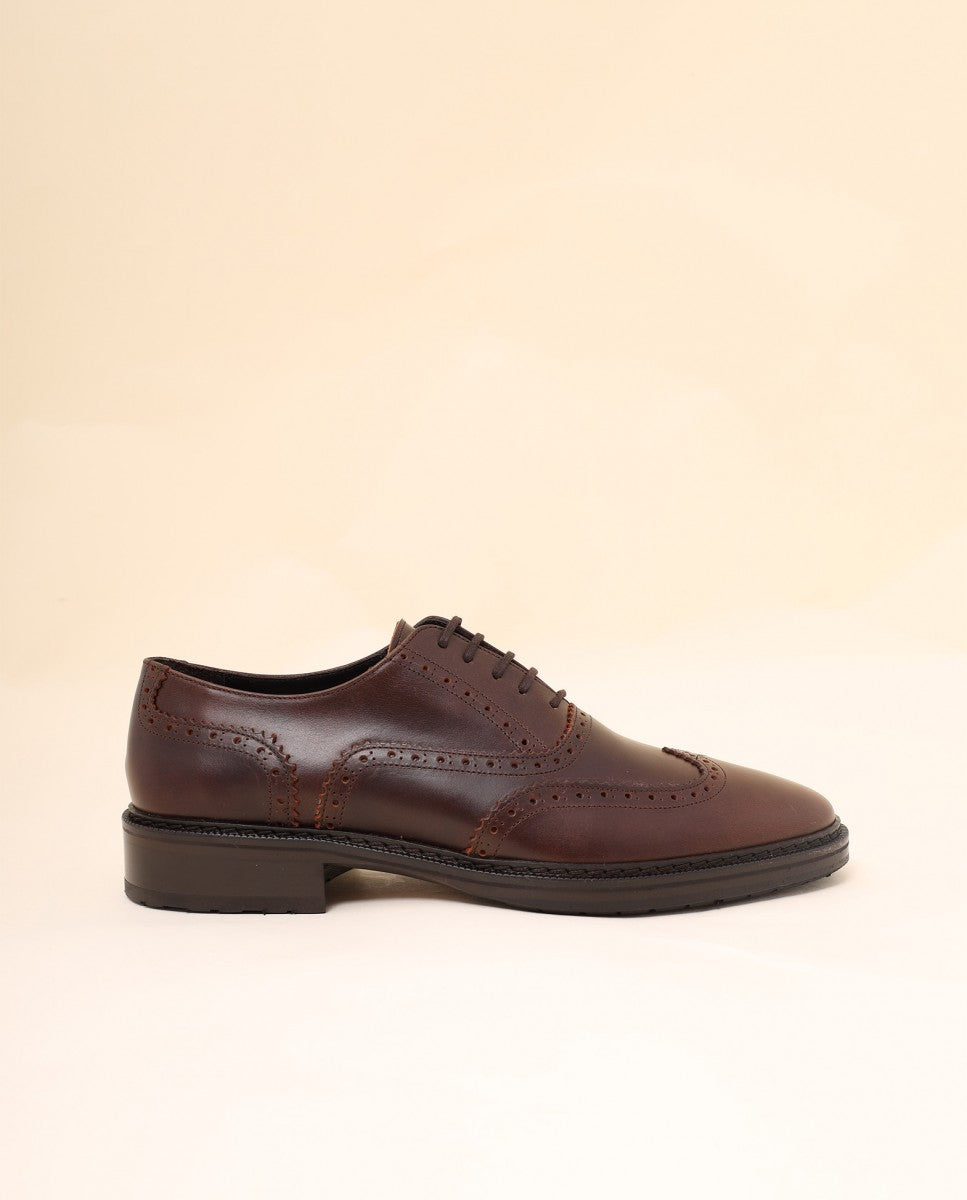 Sapatos Oxford 100% Pele em Castanho