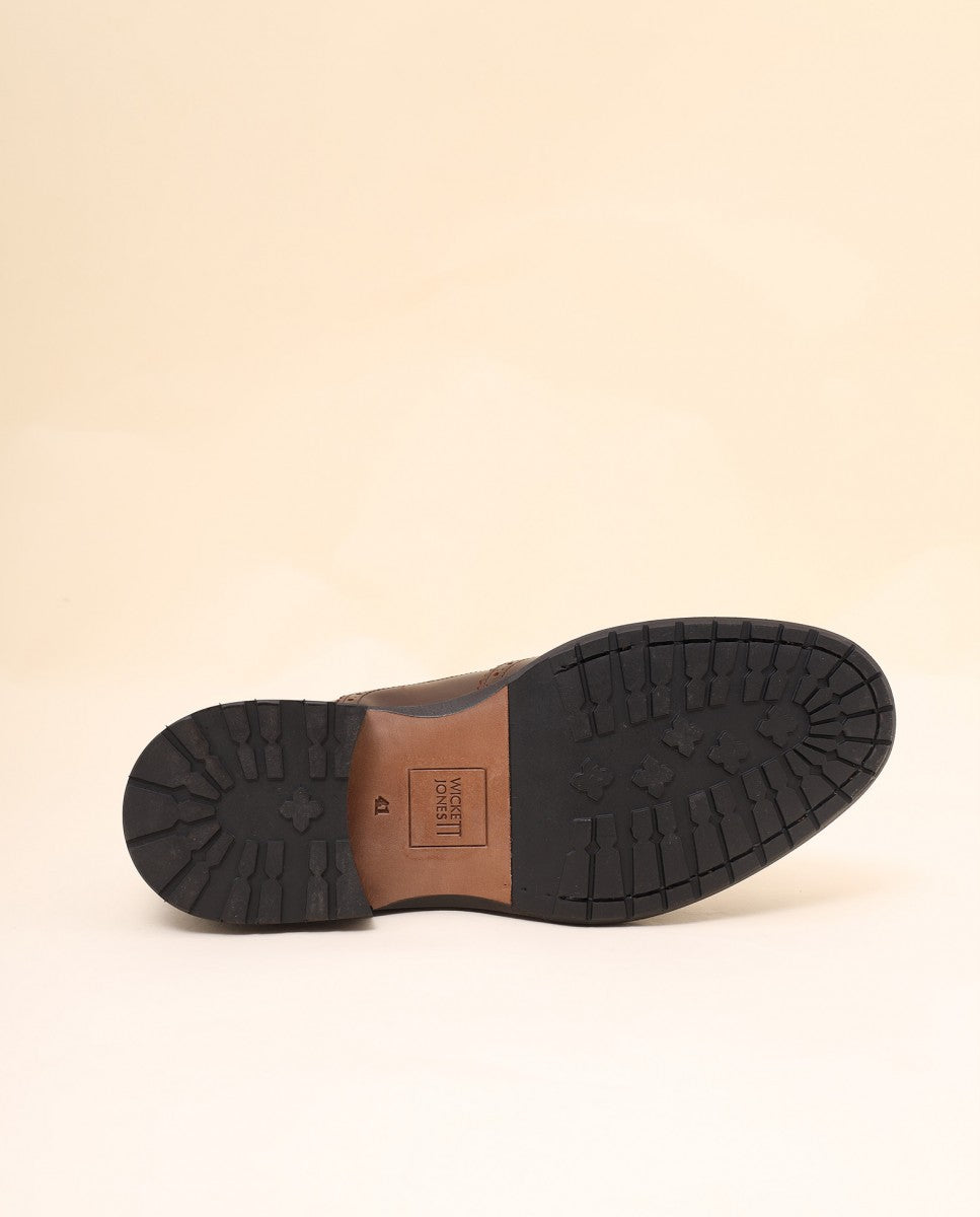 Sapatos Oxford 100% Pele em Castanho