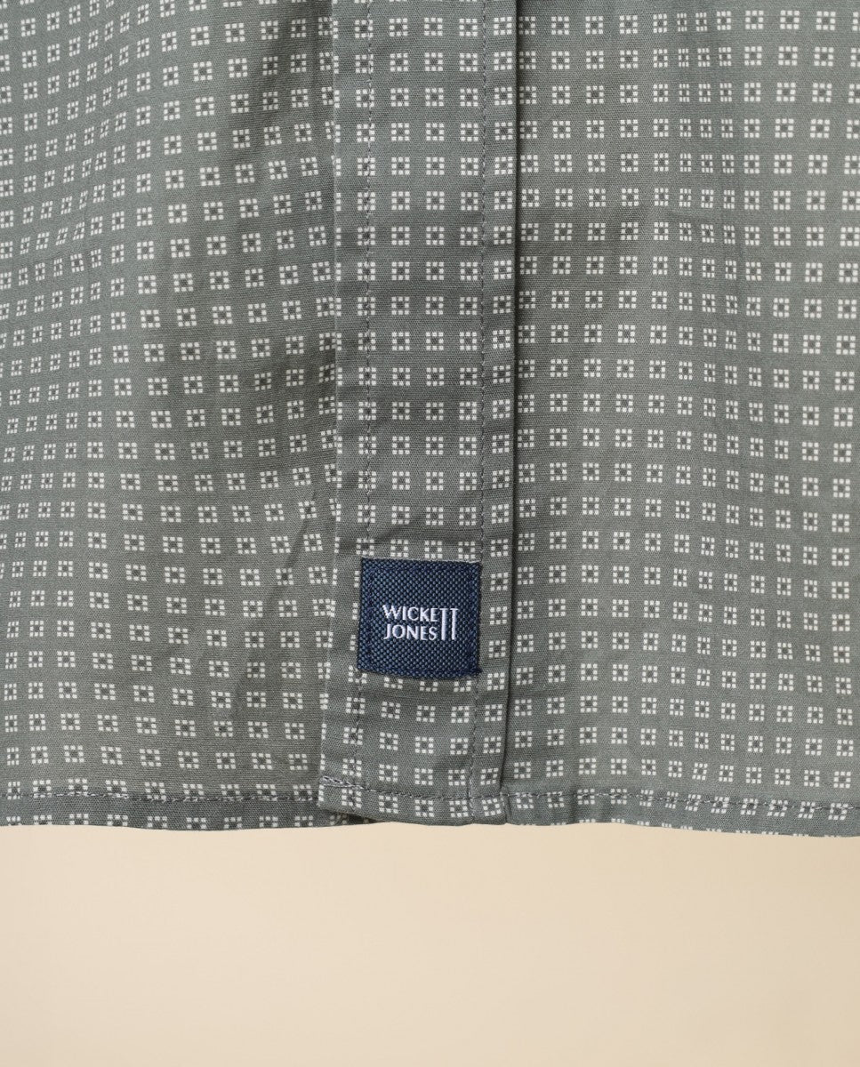 Camisa Casual 100% Algodão em Verde Seco