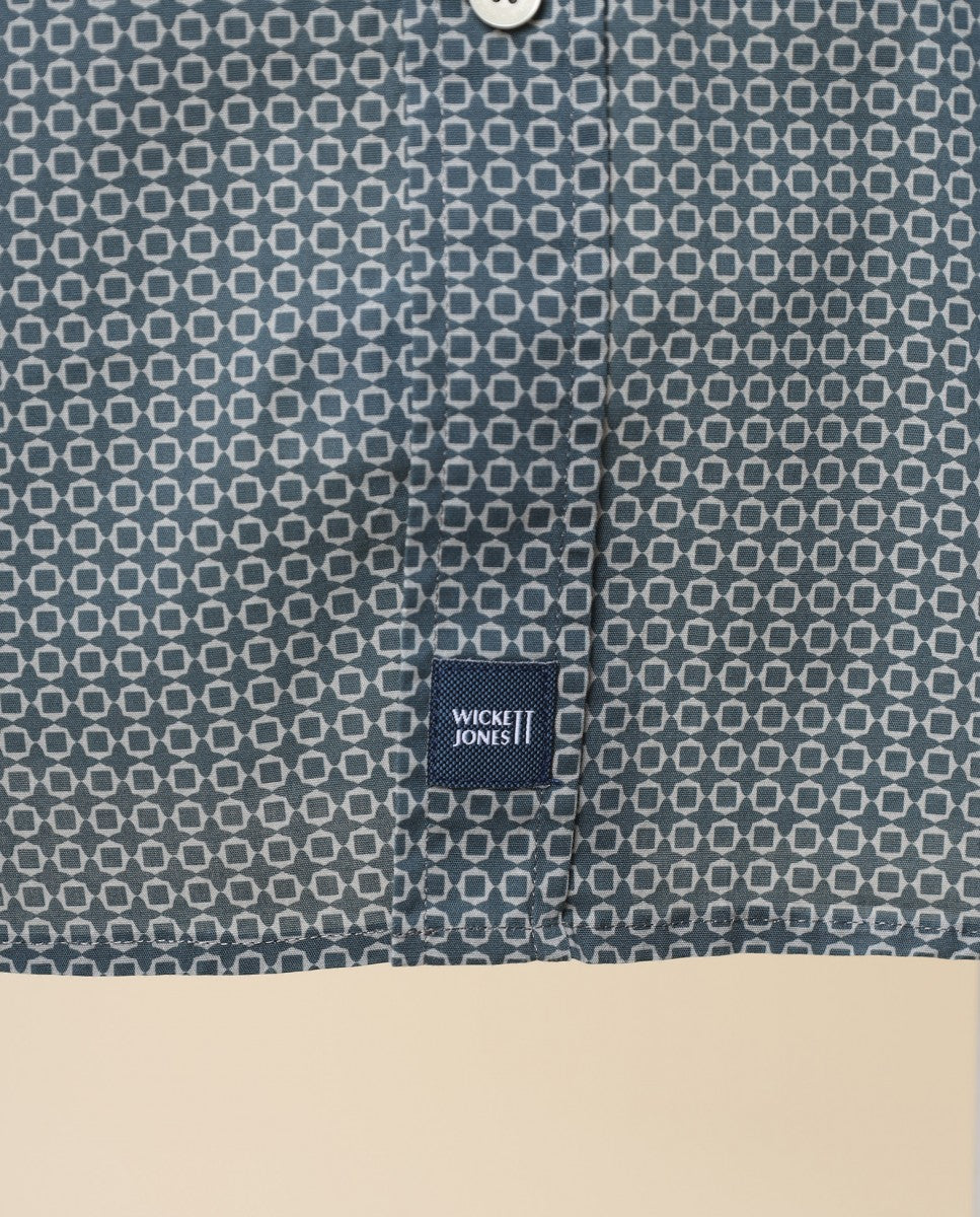 Camisa Casual 100% Algodão em Azul
