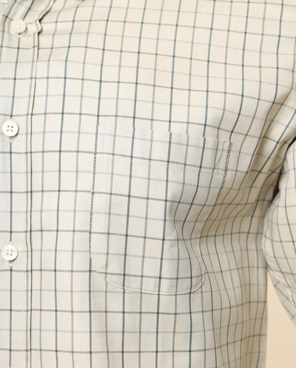 Camisa Casual 100% Algodão em Verde Claro