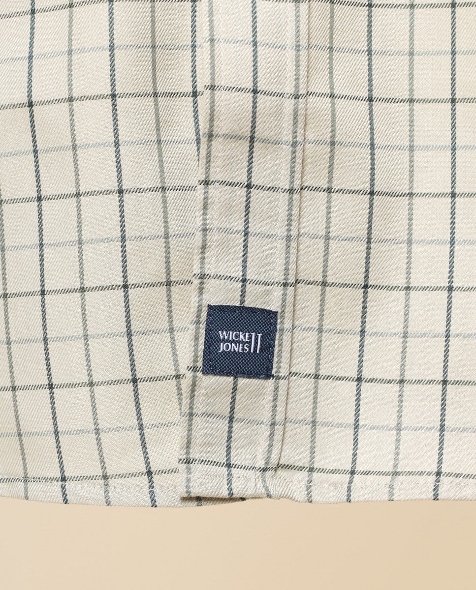 Camisa Casual 100% Algodão em Verde Claro
