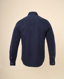 Camisa Casual 100% Algodão em Azul Escuro