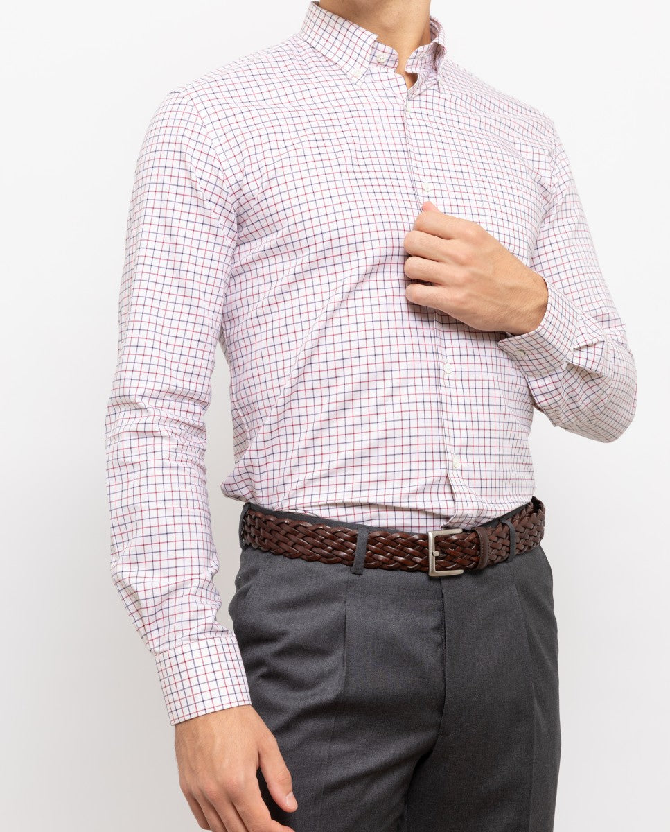 Camisa Clássica 100% Algodão em Bege Claro