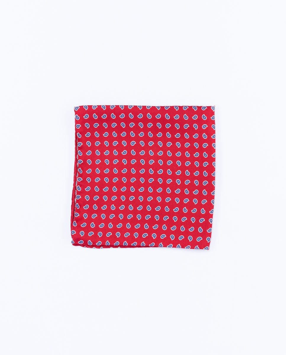 Red Pocket Squares 100% Silk