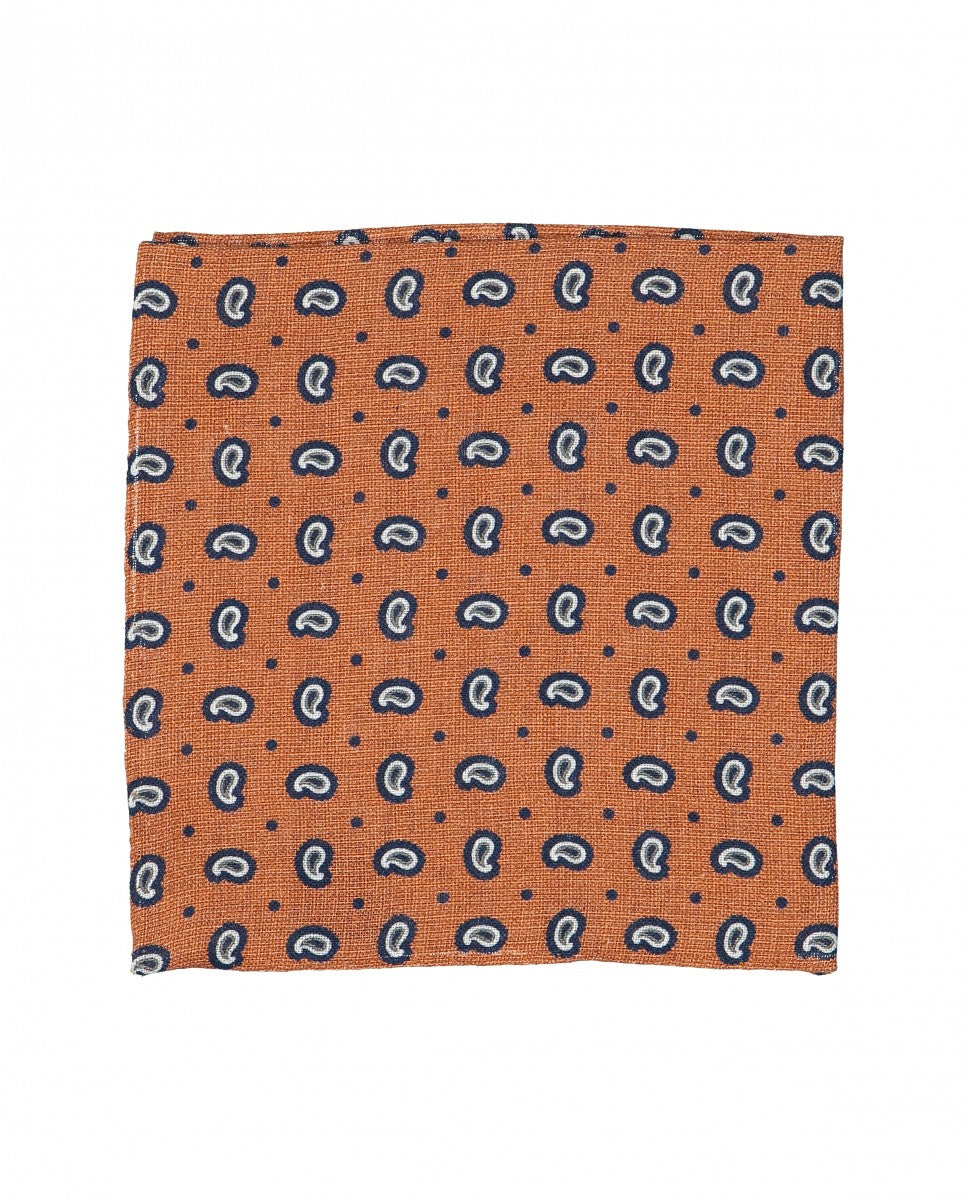 Lenço de Bolso 100% Linho em Cor de Laranja Claro