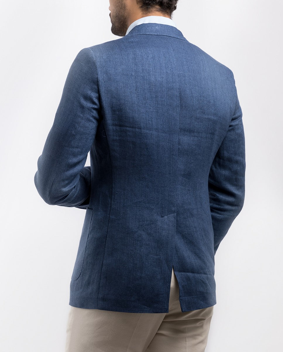 Blue Sports Jacket 100% Linen