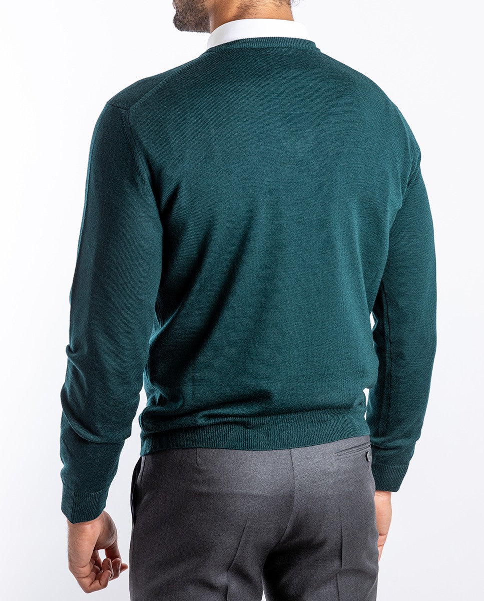 Jersey 100% Lana Merino en Verde Oscuro