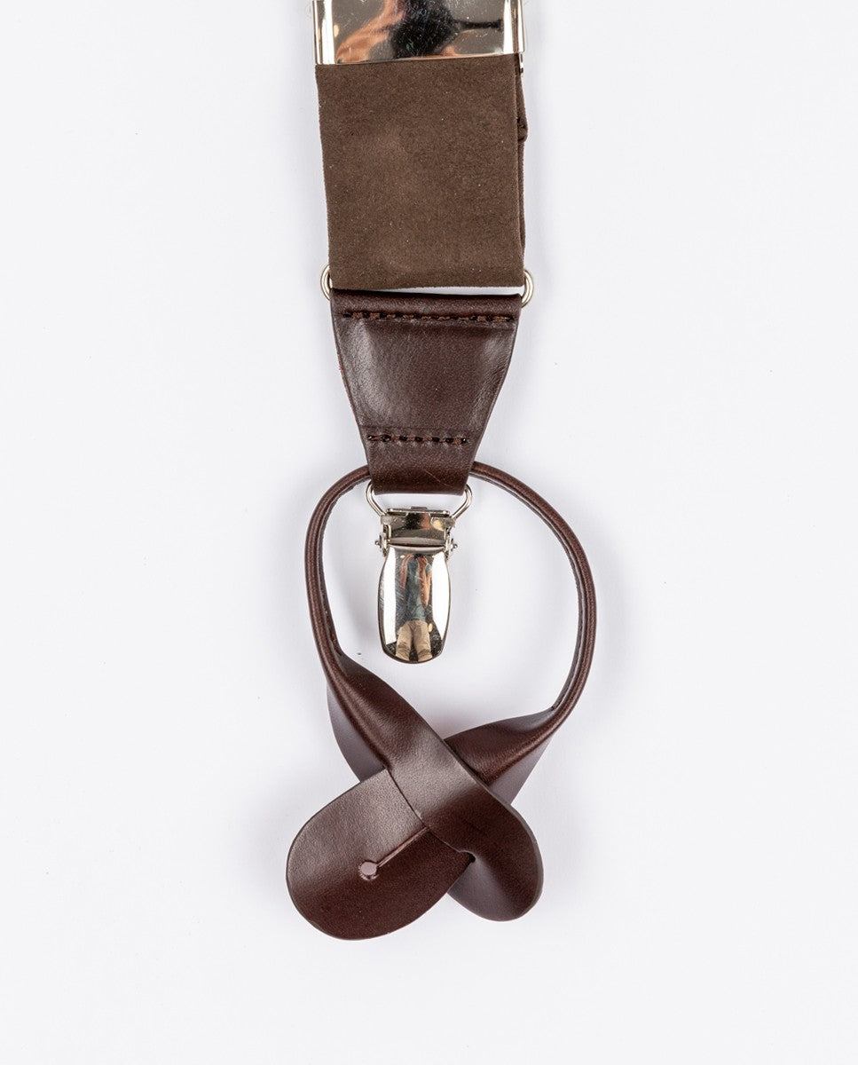 Dark Brown Braces 100% Leather
