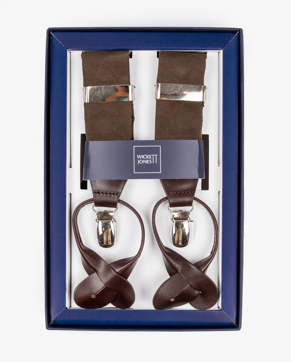 Dark Brown Braces 100% Leather