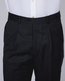 Dark Grey Classic Trousers Regular 100% Flece wool