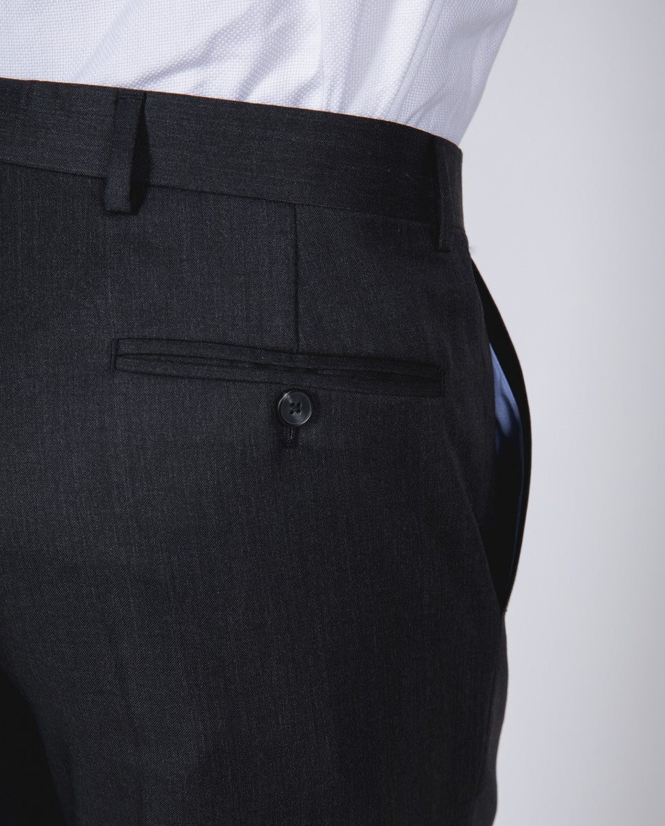Dark Grey Classic Trousers Regular 100% Flece wool
