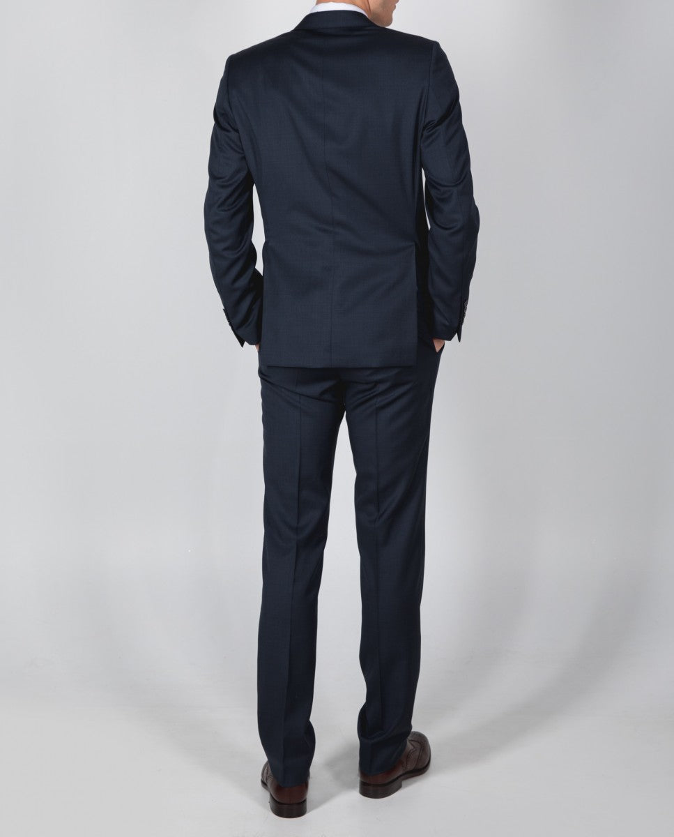 Dark Blue Suit Soft Slim End-On-End 100% Wool