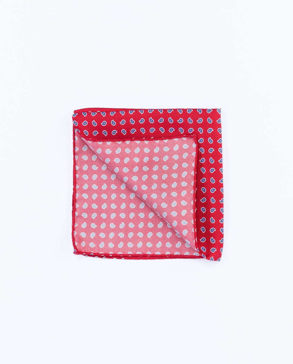 Red Pocket Squares 100% Silk