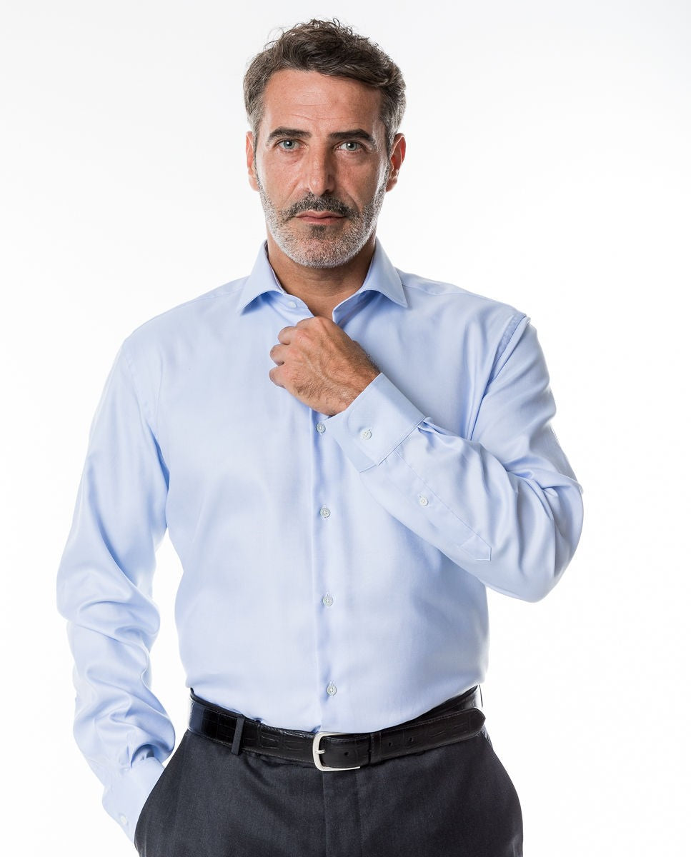 Camisa 100% Algodón en Azul Claro