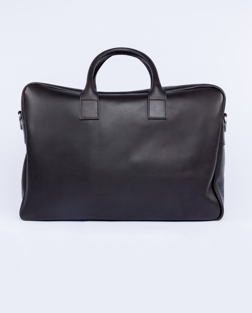 Bolsa de Viaje 100% Piel en Marrón Oscuro