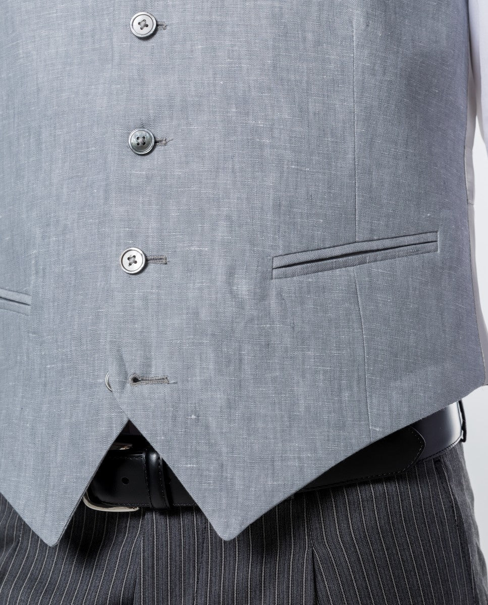 Chaleco 100% Lino en Gris Claro