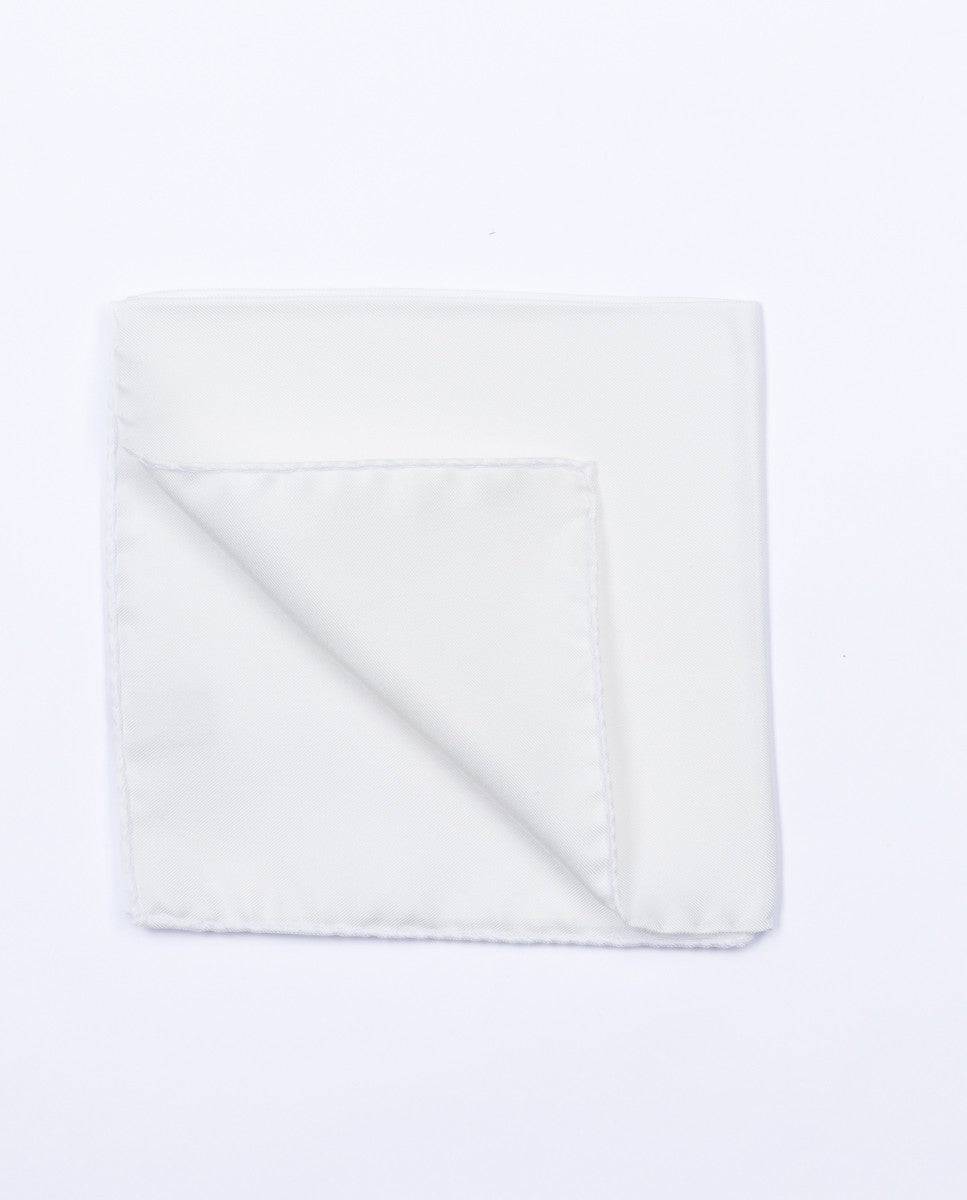 White Pocket Squares 100% Silk
