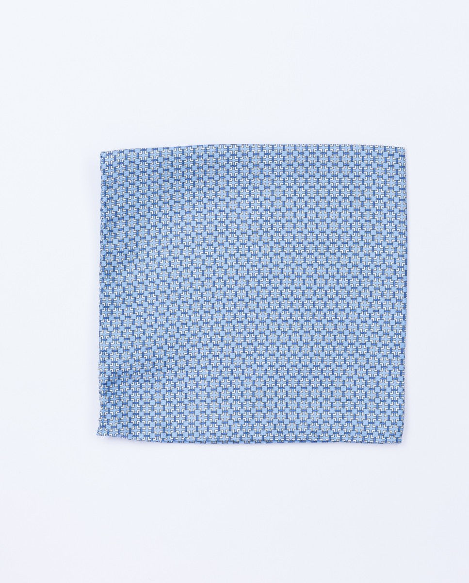 Lenço de Bolso 100% Seda em Azul