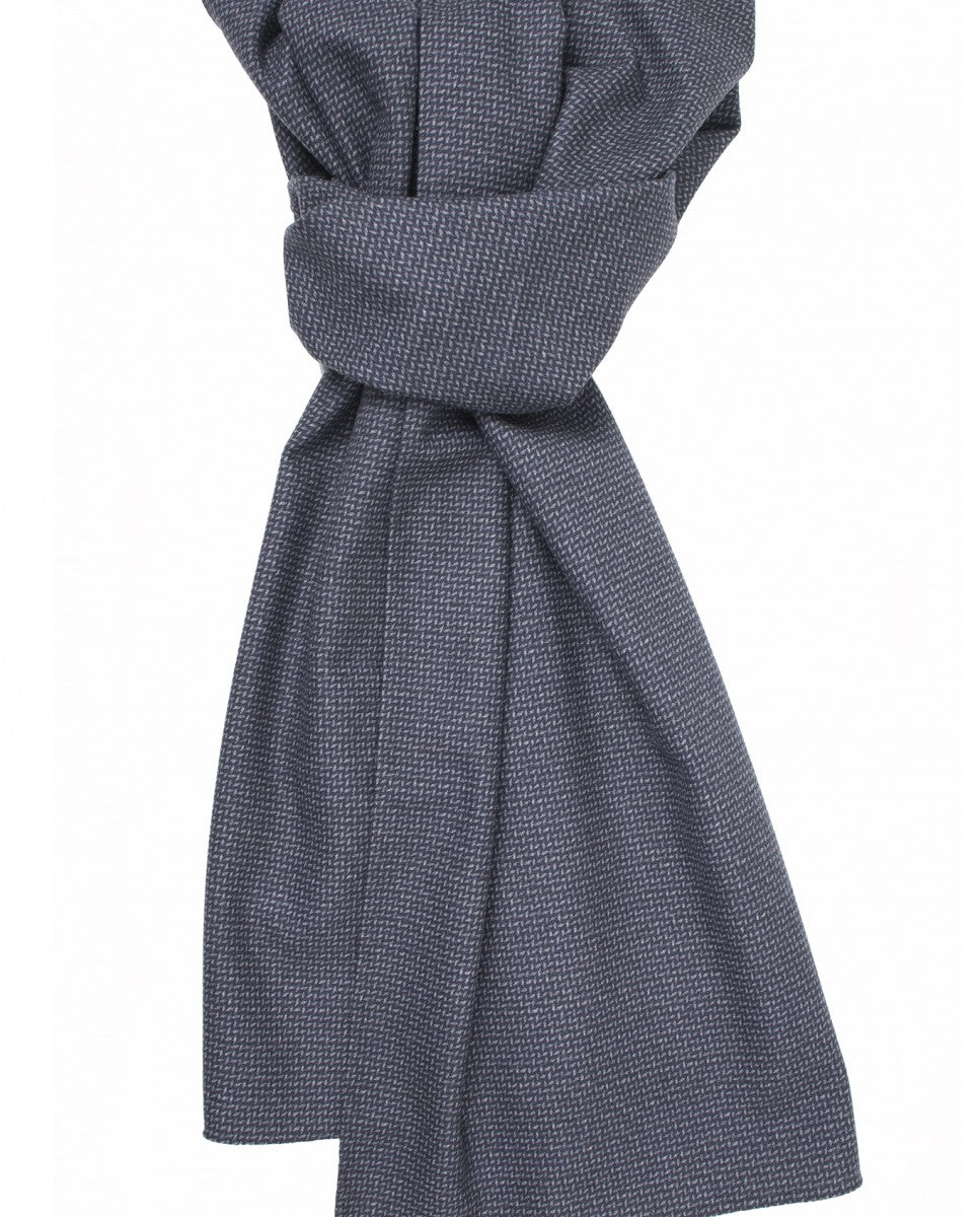 Echarpe 100% Lã em Azul Escuro