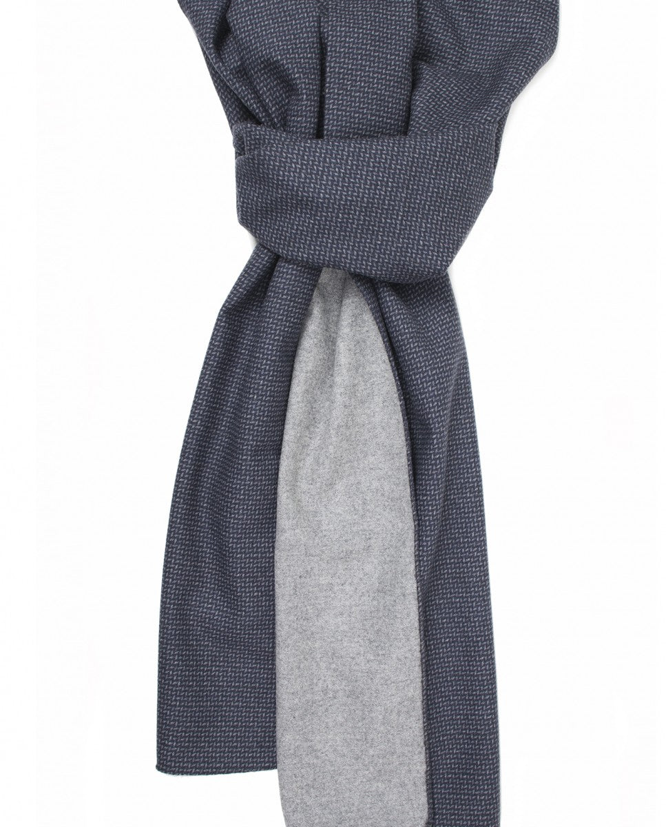 Echarpe 100% Lã em Azul Escuro