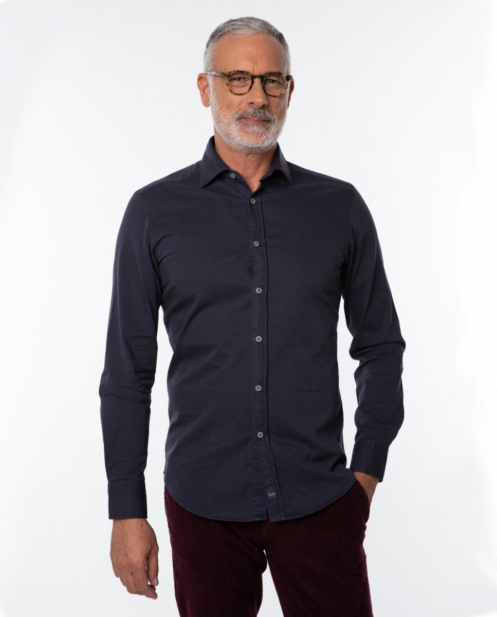 Dark Blue Casual Shirt 100% Cotton
