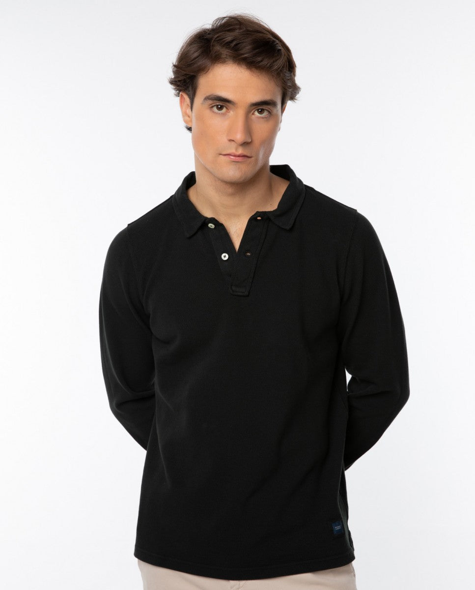 Dark Green Long Sleeve Polo 100% Cotton