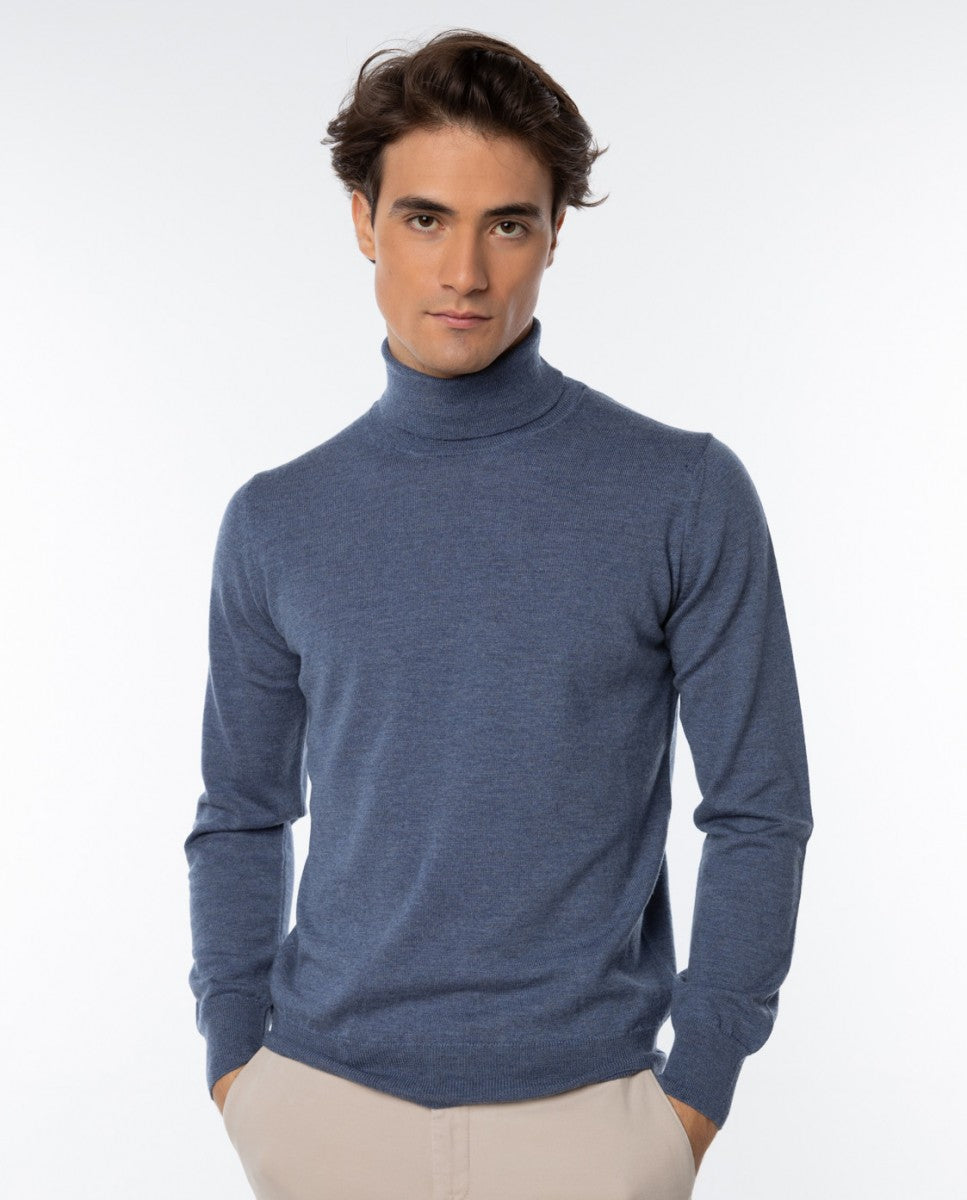 Jersey 100% Lana Merino en Azul