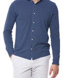 Camisa Casual 100% Algodón en Azul Oscuro