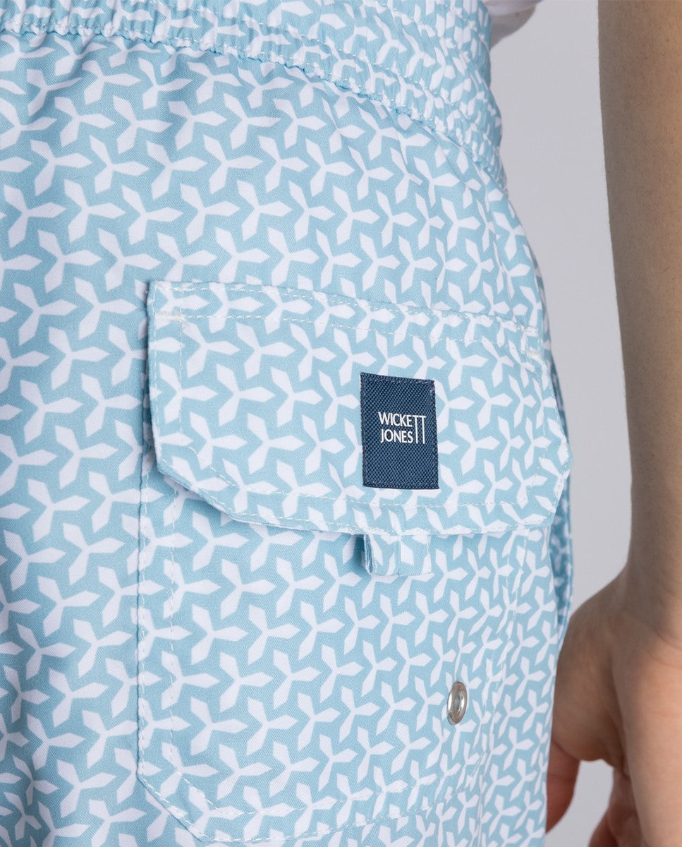 Light Blue Swim Shorts 100% Poliester