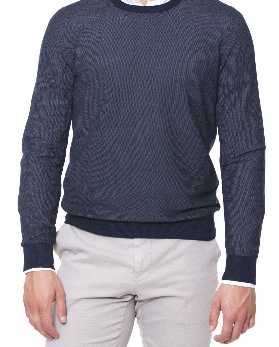 Jersey 100% Algodón en Azul Oscuro