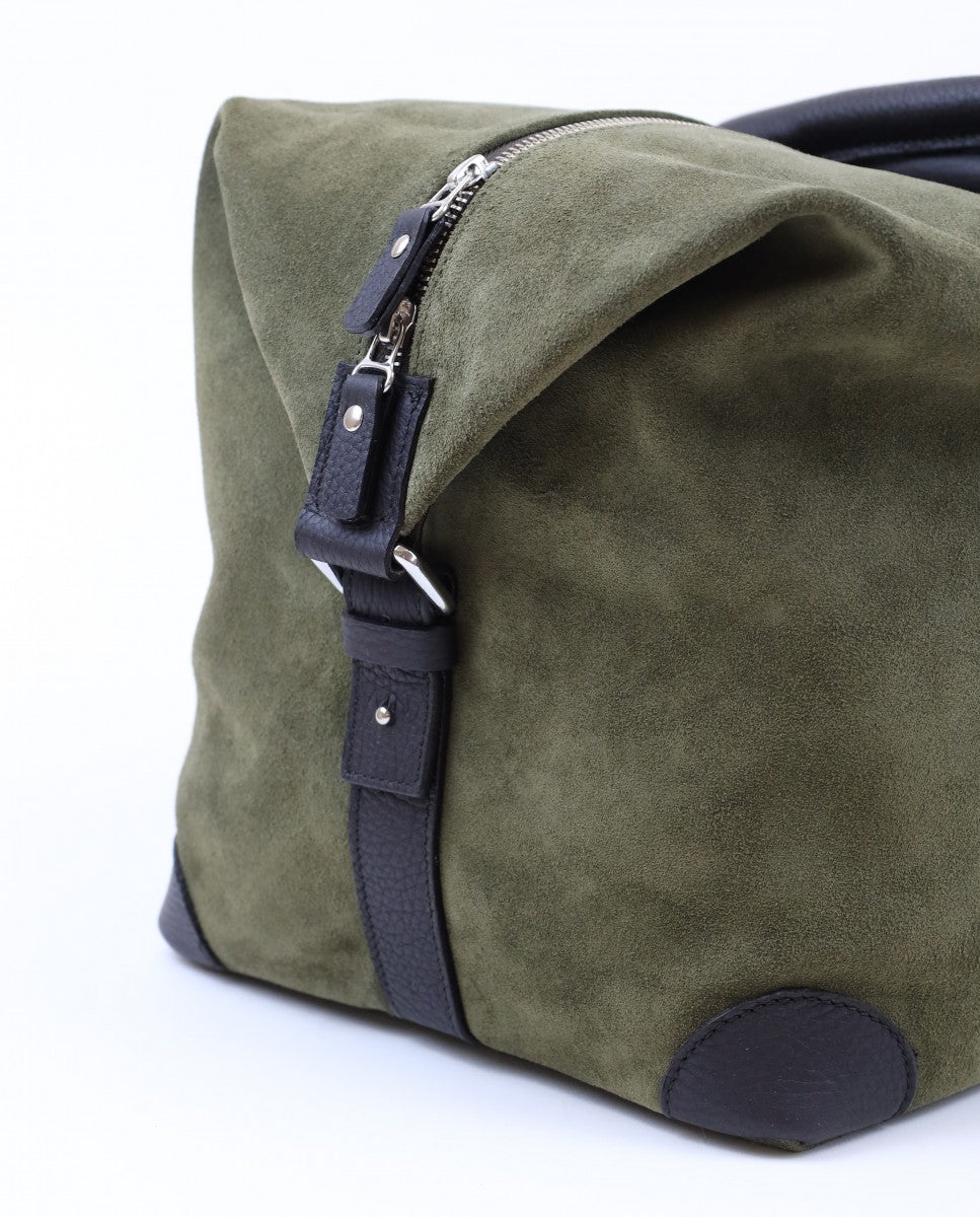 Dark Dry Green Travel Bag 100% Leather