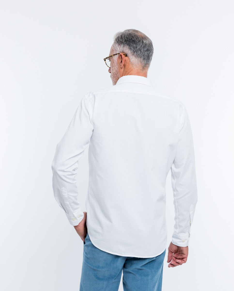 Camisa Casual 100% Algodão em Branco