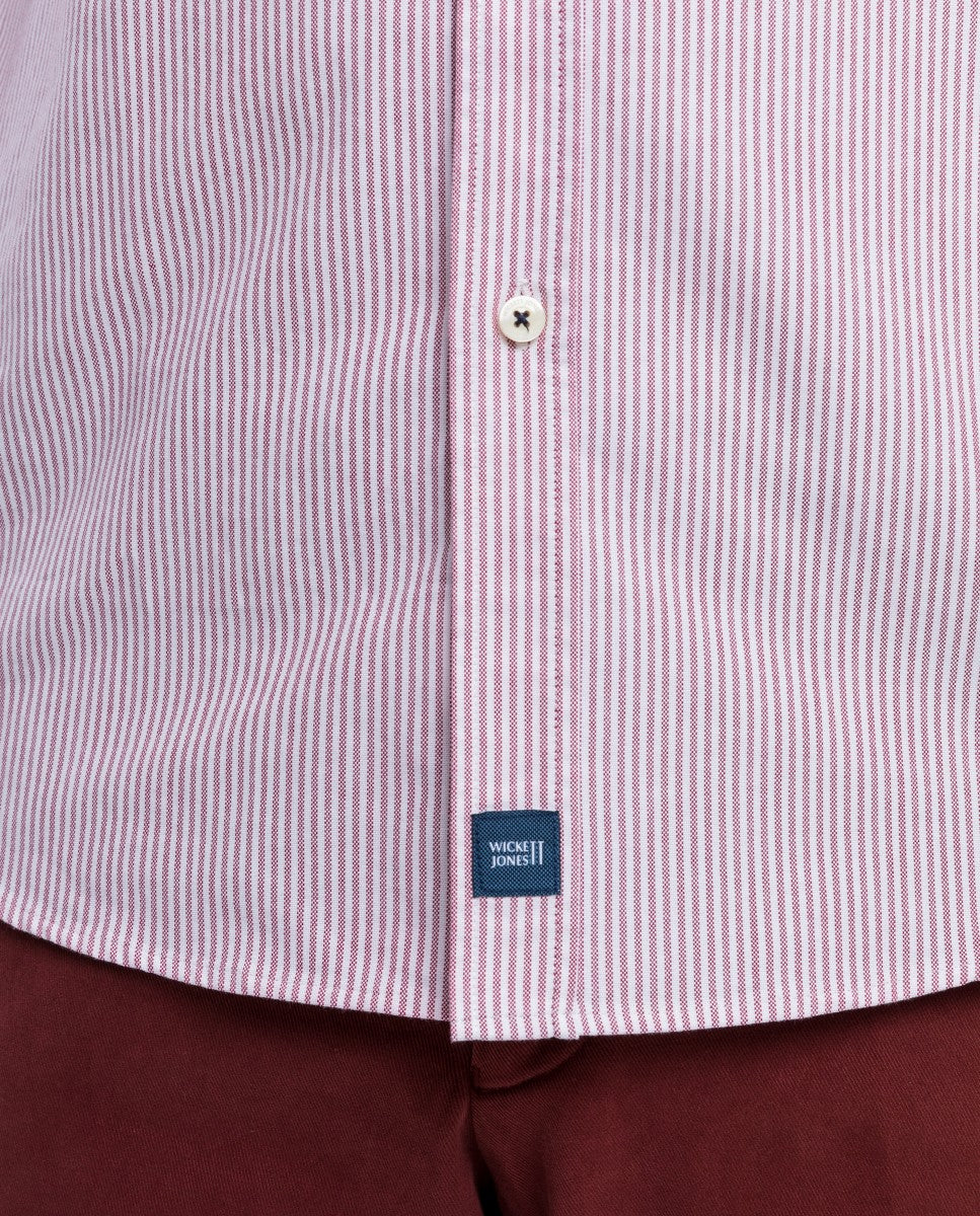 Camisa Casual 100% Algodón en Rojo Oscuro