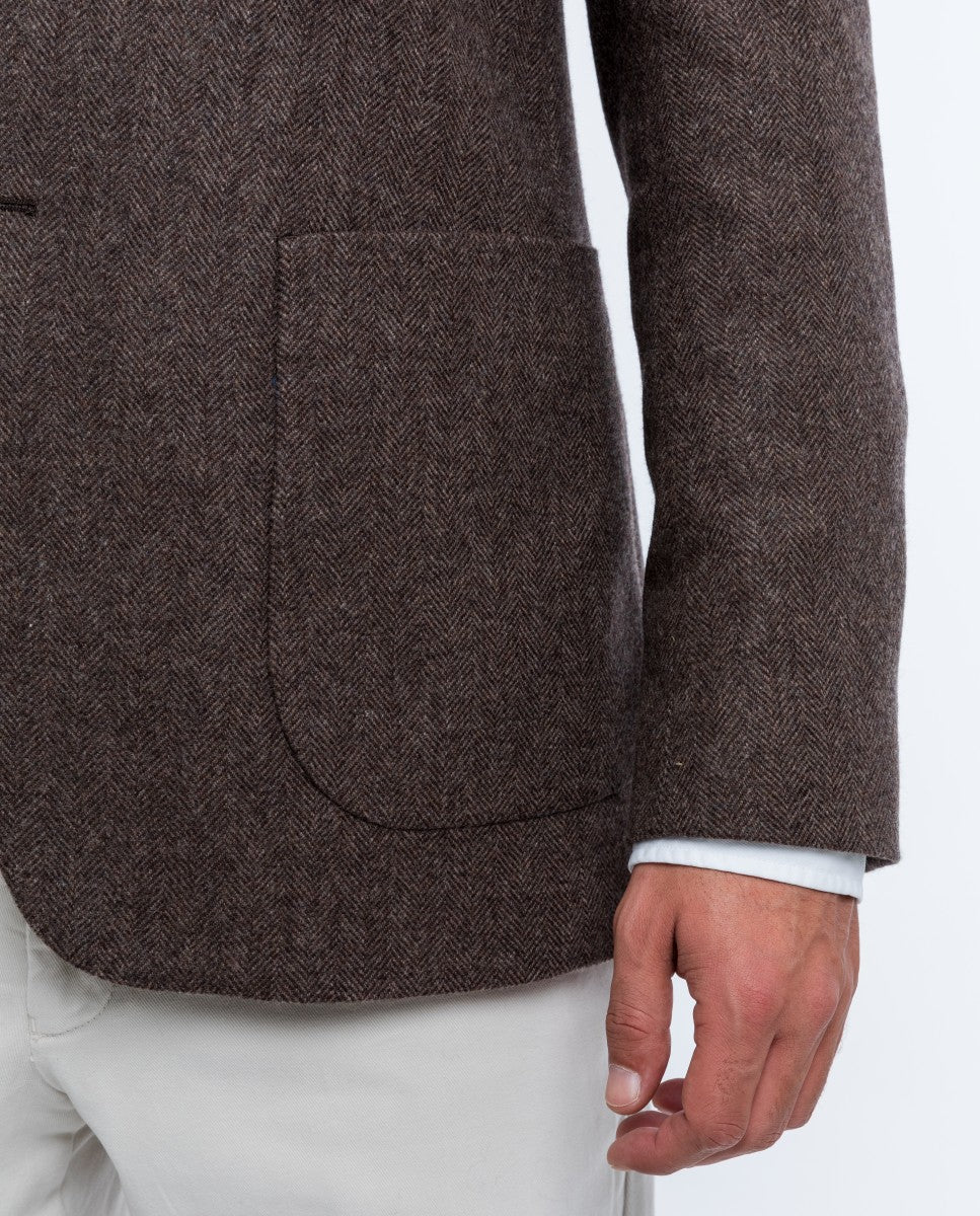 Brown Sports Jacket 100% Flece wool