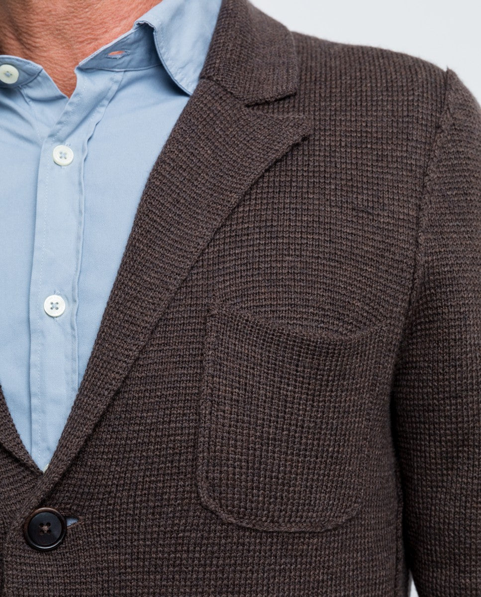 Dark Brown Cardigan 100% Merino Wool