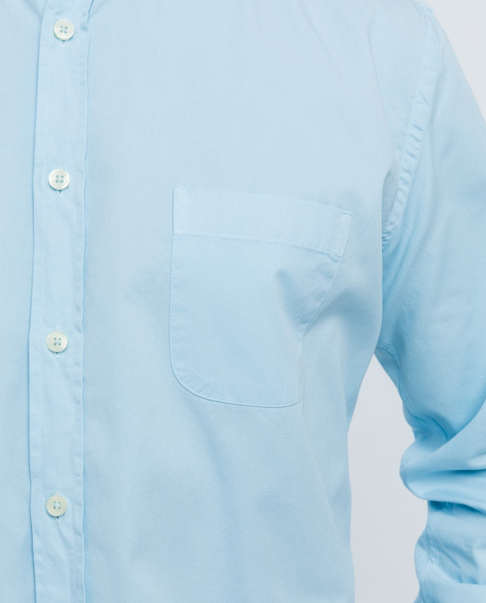 Camisa Casual 100% Algodón en Azul Claro