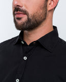 Camisa Casual 100% Algodão em Preto