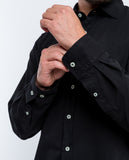 Camisa Casual 100% Algodão em Preto