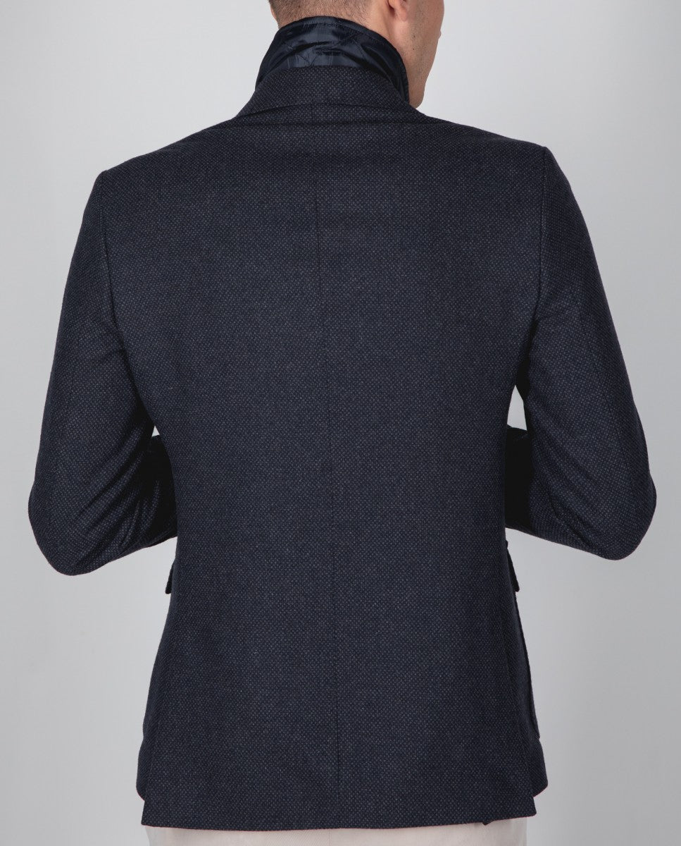 Dark Blue Casual Jacket 100% Flece wool