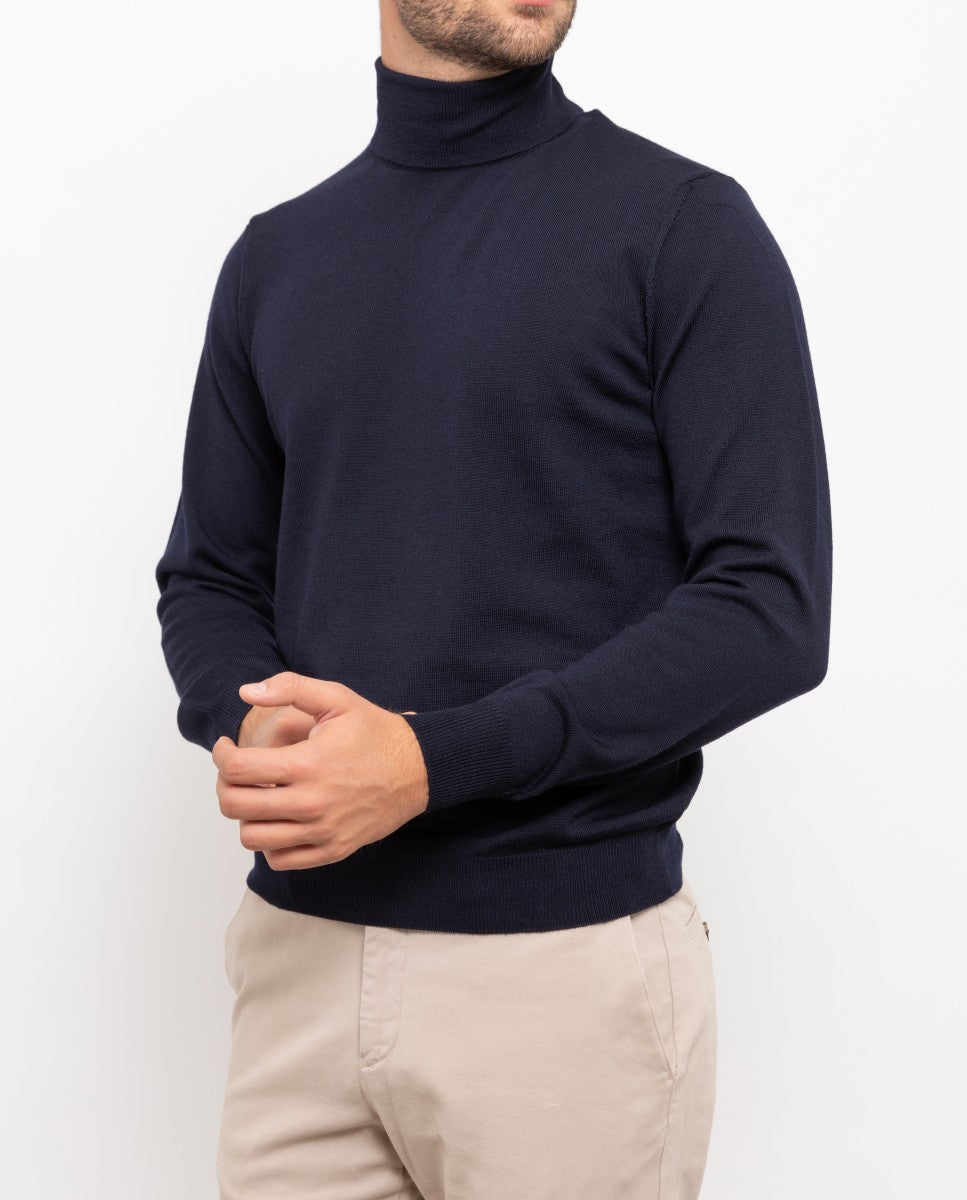 Jersey 100% Lana Merino en Azul Oscuro