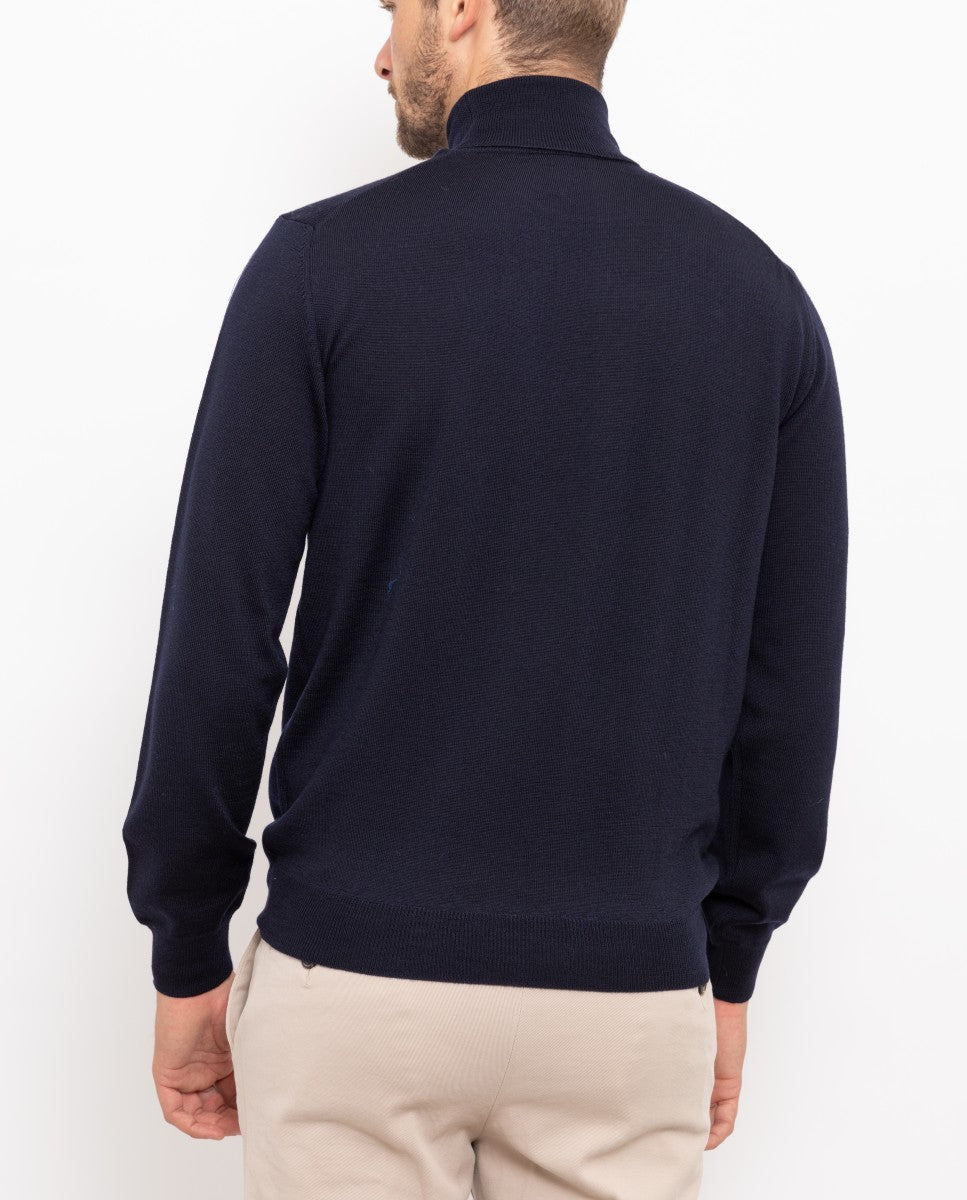 Jersey 100% Lana Merino en Azul Oscuro