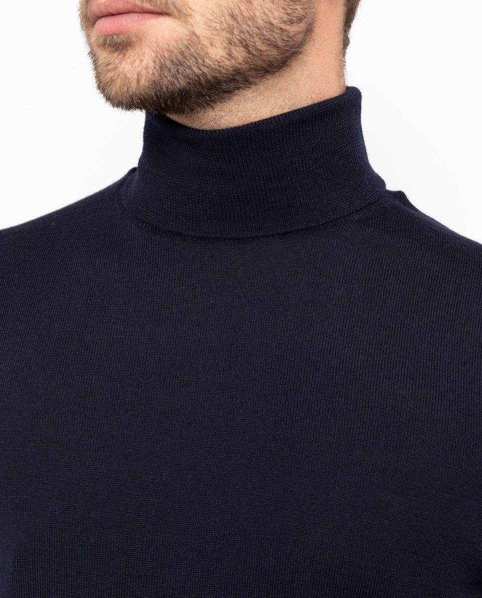 Jersey 100% Lana Merino en Azul Oscuro