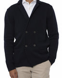 Dark Blue Cardigan 100% Flece wool