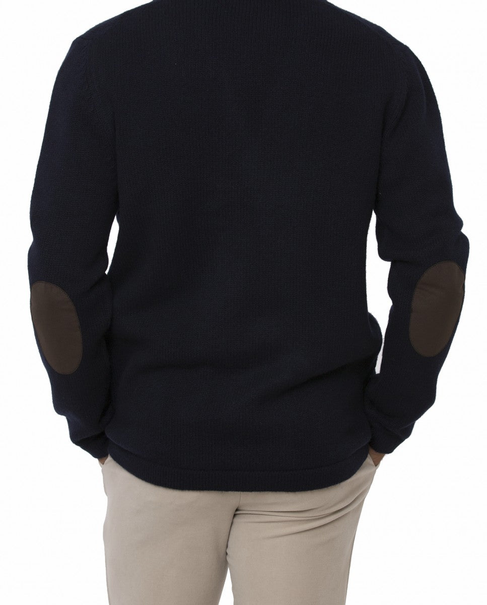 Dark Blue Cardigan 100% Flece wool