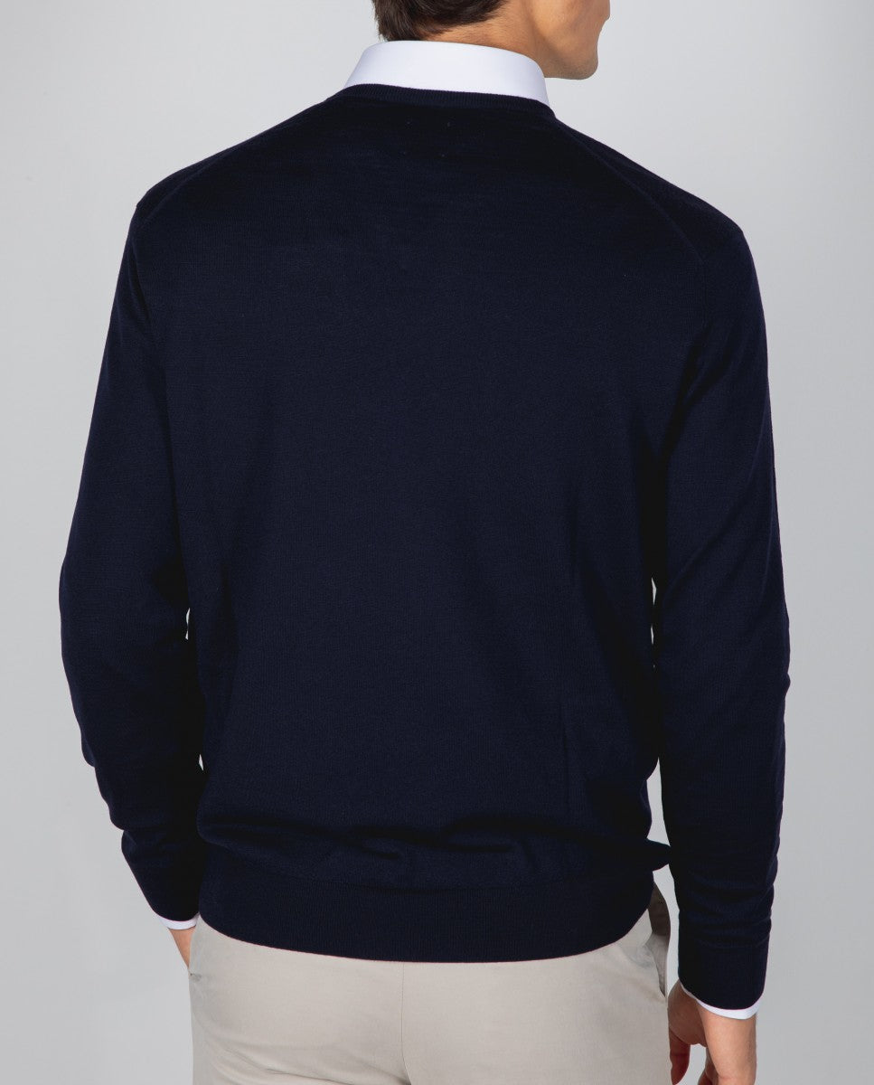 Jersey 100% Lana Merino en Azul Oscuro
