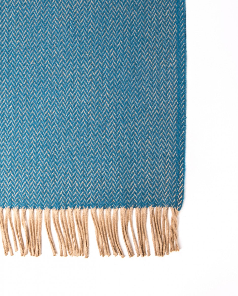 Turquoise Blue Blanket 100% Wool