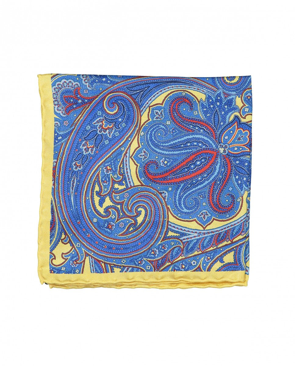 Lenço de Bolso 100% Seda em Amarelo Claro